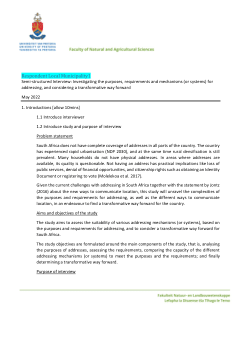 Addresses in South Africa : purposes, challenges and transformative way forward