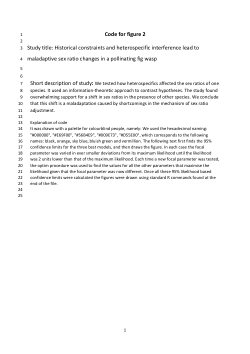 Data, calculations of information-theoretic metrics and R code : heterospecific interference lead to maladaptive sex ratio changes