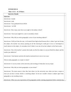 Geography teachers experiences  of a teacher preparation program at the University of Zambia