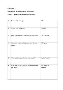 Participants experiences with teaching online and implementing the CAPS policy document in an online teaching environment