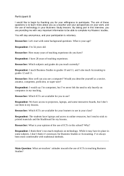 Teachers attitudes towards the use of information and communication technology (ICTs) for teaching Business Studies in Soshanguve secondary schools