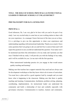 Instructional leadership roles of seven principals of primary schools located in the Umlazi District in KwaZulu-Natal, South Africa