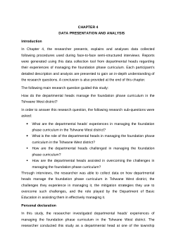 Departmental heads in the foundation phase