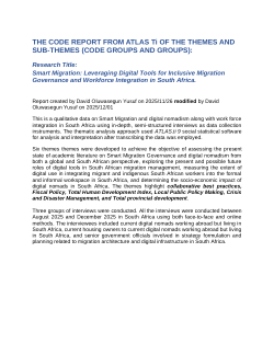 Smart migration: leveraging digital tools for inclusive migration governance and workforce integration in South Africa.