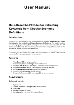 Python code for rule-based NLP extraction of keywords from circular economy definitions