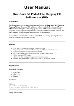 Python code for a rule-based NLP model for mapping circular economy indicators to SDGs