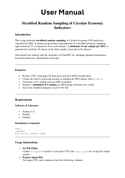 Python code for a stratified random sampling of circular economy indicators