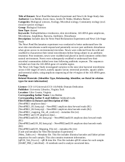 Newt Pond Reclamation Experiment and Newt Life Stage Study data
