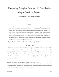 Comparing samples from the G distribution using a geodesic distance