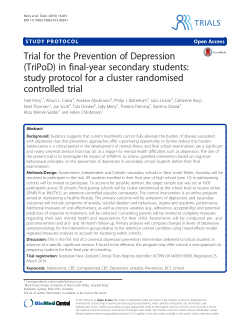 Trial for the Prevention of Depression (TriPoD) in final-year secondary students: Study protocol for a cluster randomised controlled trial