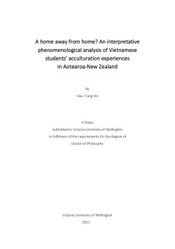 A home away from home? An interpretative phenomenological analysis of Vietnamese students’ acculturation experiences in Aotearoa-New Zealand