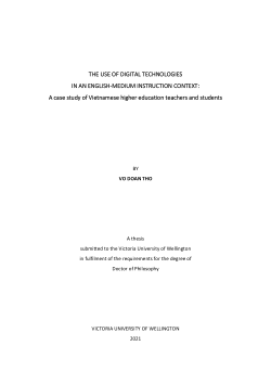The Use Of Digital Technologies In An English-Medium Instruction Context: A case study of Vietnamese higher education teachers and students
