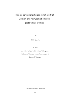Student perceptions of plagiarism: A study of Vietnam- and New Zealand-educated postgraduate students