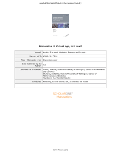 Discussion of “Virtual age, is it real?”