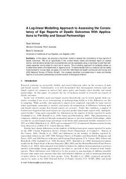 A log-linear modelling approach to assessing the consistency of ego reports of dyadic outcomes with applications to fertility and sexual partnerships