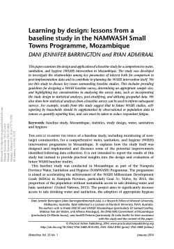 Learning by design: Lessons from a baseline study in the NAMWASH Small Towns Programme, Mozambique