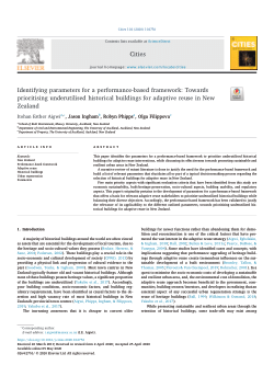 Identifying parameters for a performance-based framework: Towards prioritising underutilised historical buildings for adaptive reuse in New Zealand