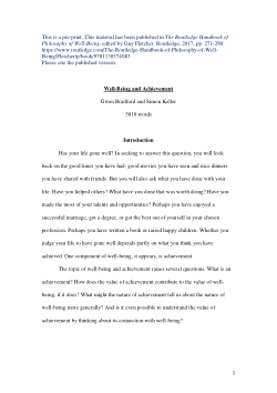 Achievement and Well-Being