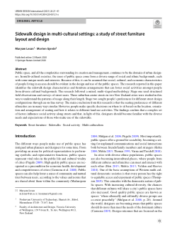 Sidewalk design in multi-cultural settings: a study of street furniture layout and design