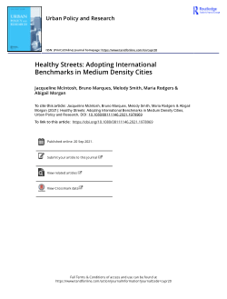 Healthy Streets: Adopting International Benchmarks in Medium Density Cities