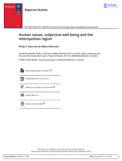 Human values, subjective well-being and the metropolitan region
