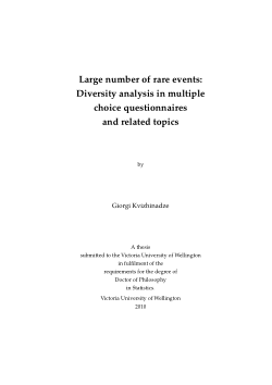 Large Number of Rare Events: Diversity Analysis in Multiple Choice Questionnaires and Related Topics