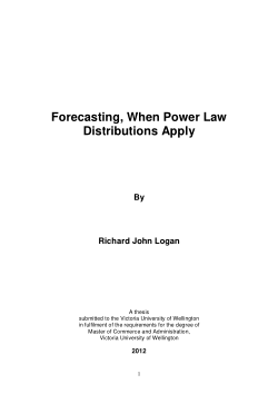 Forecasting, When Power Law Distributions Apply