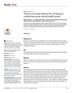 There’s no smoke without fire: Smoking in smoke-free acute mental health wards