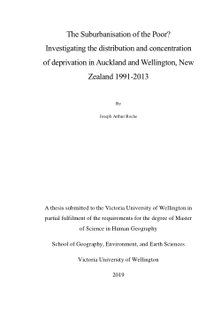The Suburbanisation of the Poor? Investigating the distribution and concentration of deprivation in Auckland and Wellington, New Zealand 1991-2013