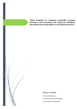 Policy Guidelines for Integrated Sustainable Transport Planning to meet Greenhouse Gas Targets for Wellington, New Zealand and Possible Effects on the Built Environment
