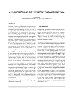 Evaluating Design Capabilities in Medium Density infill Housing in New Zealand through Analysis of Entries to a Recent Competition