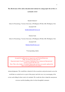 The effectiveness of fire safety education interventions for young people who set fires: A systematic review