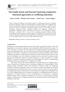 The buddy bench and beyond: Exploring complexity-informed approaches to wellbeing education