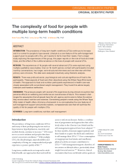 The complexity of food for people with multiple long-term health conditions