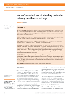 Nurses' reported use of standing orders in primary health care settings