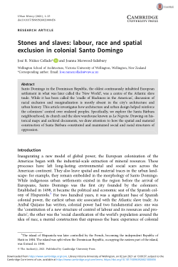 Stones and slaves: labour, race and spatial exclusion in colonial Santo Domingo