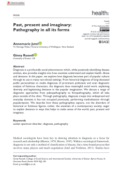 Past, present and imaginary: Pathography in all its forms