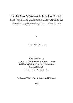 Holding Space for Communities in Heritage Practice: Relationships and Management of Underwater and Near Water Heritage in Taranaki, Aotearoa New Zealand