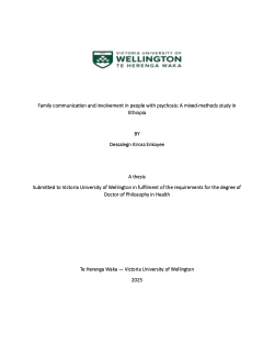 Family communication and involvement in people with psychosis: A mixed-methods study in
Ethiopia