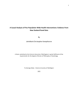 A Causal Analysis of Five Population-Wide Health Interventions: Evidence From New Zealand Panel Data
