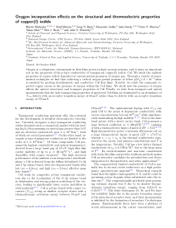 Oxygen incorporation effects on the structural and thermoelectric properties of copper(I) iodide
