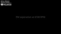 Levitating rotor released at 6100 rpm imaged with a stroboscopic technique