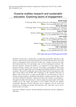 Oceania oralities research and sustainable education: Exploring layers of engagement