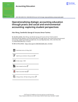 Operationalising dialogic accounting education through praxis and social and environmental accounting: exploring student perspectives