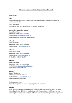 Dataset for article: Intergenerational spaces for co-creating creative writing: developing reflective functioning for positive mental health