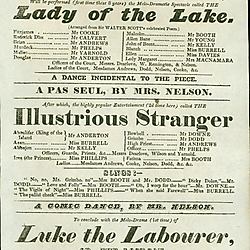 19<sup>th</sup> century Yorkshire playbill for a performance of 'The Lady of the Lake', 'The Illustrious Stranger' and 'Luke the Labourer', on April 24th, 1828 at York Theatre Royal