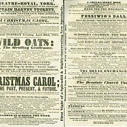 19<sup>th</sup> century Yorkshire playbill for a performance of 'Wild Oats' and 'A Christmas Carol' April 23rd, 1844