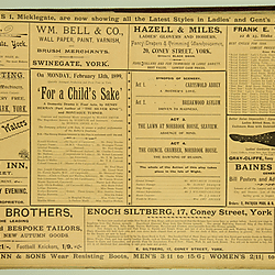 19<sup>th</sup> century Yorkshire playbill for a performance of For a Child's Sake by Henry Herman and Montague Turner in York on Monday February 13th 1899
