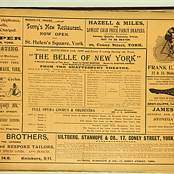 19<sup>th</sup> century Yorkshire playbill for a performance of The Belle of New York, 1899 at York Theatre Royal