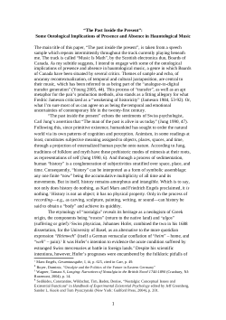 Presentation paper and slides for “The Past Inside the Present”: Some Ontological Implications of Presence and Absence in Hauntological Music talk.